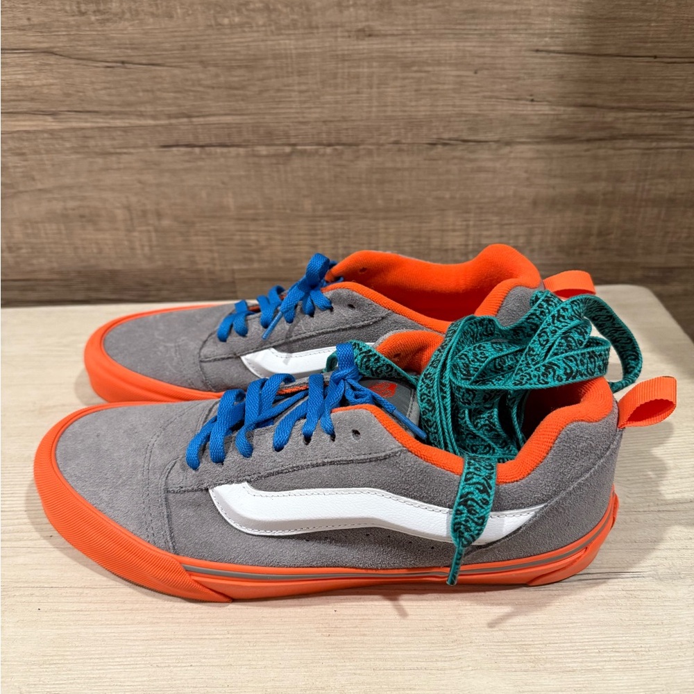 Vans Gray and Orange Sneakers with Sporty Design